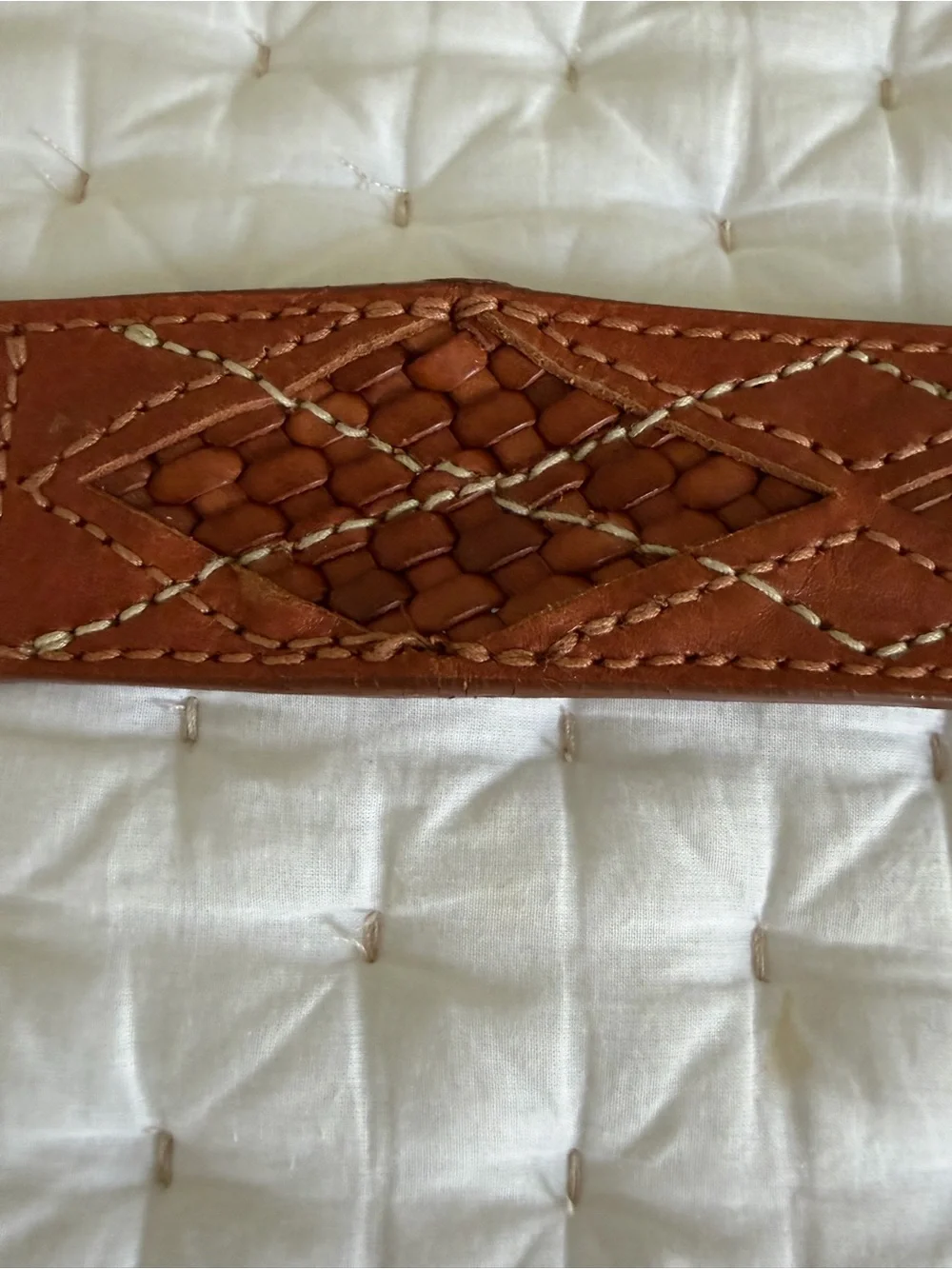 NWOT Michael Kors Brown Woven Leather Belt with Silver Buckle